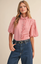 Load image into Gallery viewer, Striped Ruffle Top
