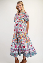 Load image into Gallery viewer, Curvy Midi Mixed Print Dress
