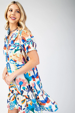 Load image into Gallery viewer, Curvy Button Down Print Dress
