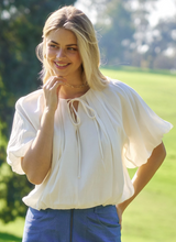 Load image into Gallery viewer, Pleated Ivory Top

