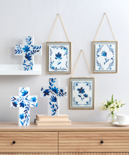 Load image into Gallery viewer, Blue Floral Cross
