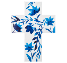 Load image into Gallery viewer, Blue Floral Cross
