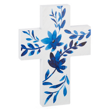 Load image into Gallery viewer, Blue Floral Cross
