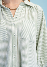 Load image into Gallery viewer, Curvy Striped Button Down
