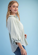Load image into Gallery viewer, Curvy Striped Button Down
