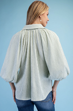 Load image into Gallery viewer, Curvy Striped Button Down
