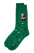 Load image into Gallery viewer, Santa Golfing Socks
