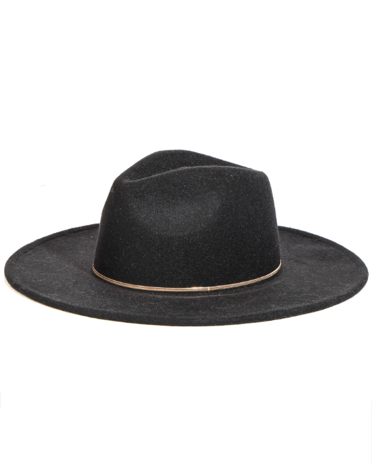 Flat Brim Herringbone Chain Fedora