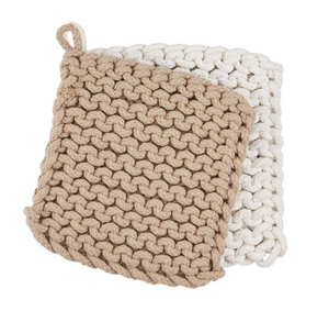 Neutral Crochet Pot Holder Set
