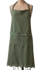 Green Lace Trim Apron