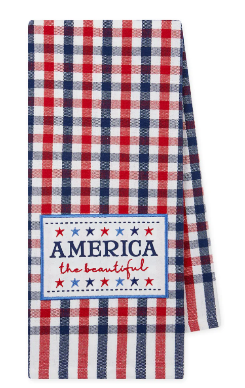 America the Beautiful Embellished Dishtowel