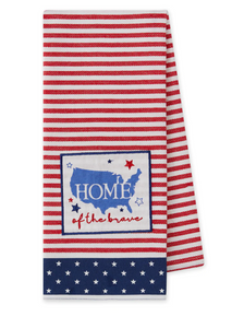 Home of the Brave Embellished Dishtowel