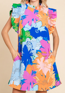 Curvy Flower Print Dress