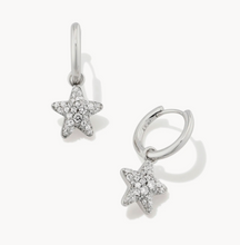 Load image into Gallery viewer, Kendra Scott Jae Star Huggie Earrings in White Crystal
