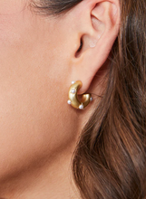Load image into Gallery viewer, Chubby Pearl Hoop Earrings
