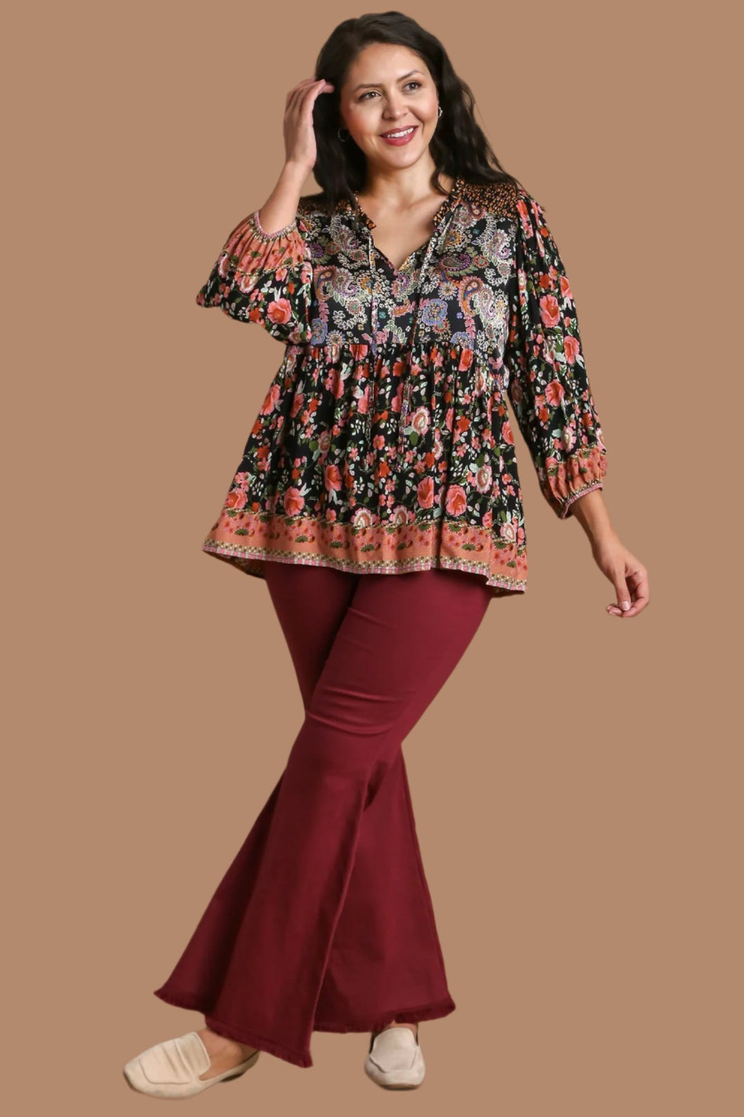 Curvy Multi Paisley Top