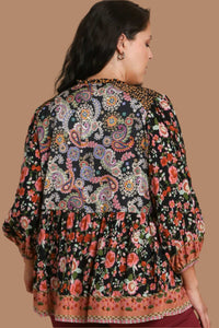 Curvy Multi Paisley Top