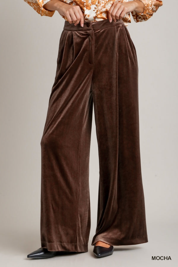 Velvet High Waisted Pants