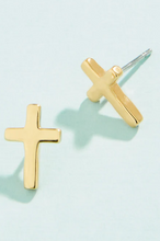 Load image into Gallery viewer, Cross Stud Earrings
