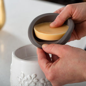 Black Dipped with Silicone Dish Wax Warmer