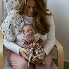 Load image into Gallery viewer, 100% Muslin Lovey - Rosewood Checker

