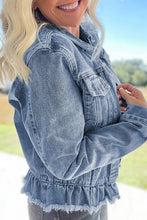 Load image into Gallery viewer, Ruffle Denim Jacket
