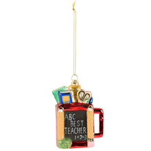 Load image into Gallery viewer, Glass Best Teacher Ornament

