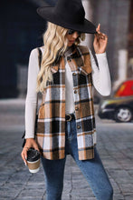 Load image into Gallery viewer, Plaid Shacket Sleeveless Vest
