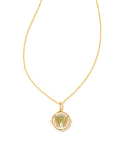 Load image into Gallery viewer, Kendra Scott Gold Letter Disc Pendant In Iridescent Abalone
