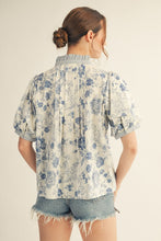 Load image into Gallery viewer, Blue Floral Top
