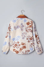Load image into Gallery viewer, White Floral Print Colorblock Blouse
