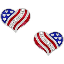 Load image into Gallery viewer, Brighton Hearts &amp; Stripes Mini Post Earrings
