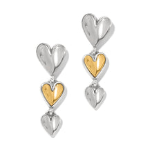 Load image into Gallery viewer, Brighton Cascade Heart Trio Post Drop Earrings
