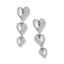 Load image into Gallery viewer, Brighton Cascade Heart Trio Post Drop Earrings
