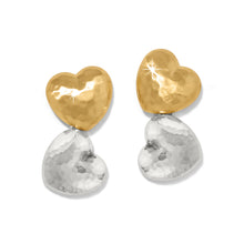 Load image into Gallery viewer, Brighton Trianon Heart Small Two Tone Post Drop Earrings
