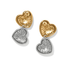Load image into Gallery viewer, Brighton Trianon Heart Small Two Tone Post Drop Earrings
