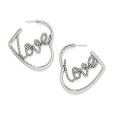 Load image into Gallery viewer, Brighton Love Script Sparkle Hoop Earrings
