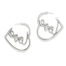 Load image into Gallery viewer, Brighton Love Script Sparkle Hoop Earrings
