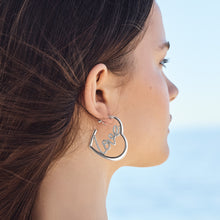 Load image into Gallery viewer, Brighton Love Script Sparkle Hoop Earrings

