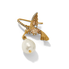 Load image into Gallery viewer, Brighton Trust Your Journey Pearl Hummingbird French Wire Earrings
