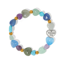 Load image into Gallery viewer, Brighton One Heart Multi Heart Bead Stretch Bracelet
