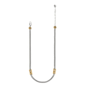 Brighton Interlok Twist Two Tone Double Chain Necklace