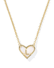 Load image into Gallery viewer, Kendra Scott Heart Letter Pendant Necklace in Gold
