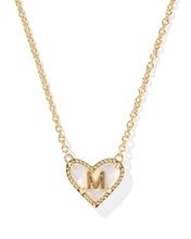 Load image into Gallery viewer, Kendra Scott Heart Letter Pendant Necklace in Gold
