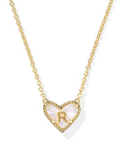 Load image into Gallery viewer, Kendra Scott Heart Letter Pendant Necklace in Gold
