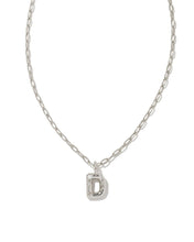 Load image into Gallery viewer, Kendra Scott Crystal Letter Short Pendant Necklace in Silver
