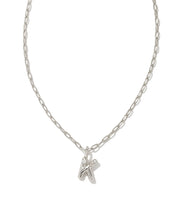 Load image into Gallery viewer, Kendra Scott Crystal Letter Short Pendant Necklace in Silver
