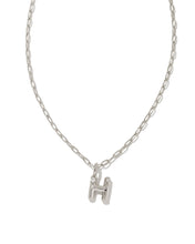 Load image into Gallery viewer, Kendra Scott Crystal Letter Short Pendant Necklace in Silver
