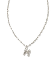 Load image into Gallery viewer, Kendra Scott Crystal Letter Short Pendant Necklace in Silver
