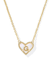 Load image into Gallery viewer, Kendra Scott Heart Letter Pendant Necklace in Gold
